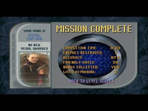 Star Wars Episode 1 Battle For Naboo Coruscant Encounter 0:20 Platinum Medal Speedrun