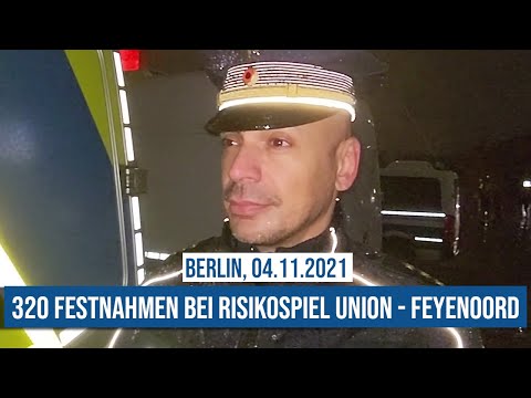 04.11.2021 Berlin 320 Festnahmen Risikospiel 1. FC Union Feyenoord Rotterdam Olympiastadion Cablitz