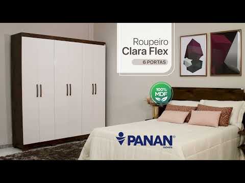 Video thumbnail of Guarda Roupa Casal com Pés 6 Portas 100MDF Clara Panan