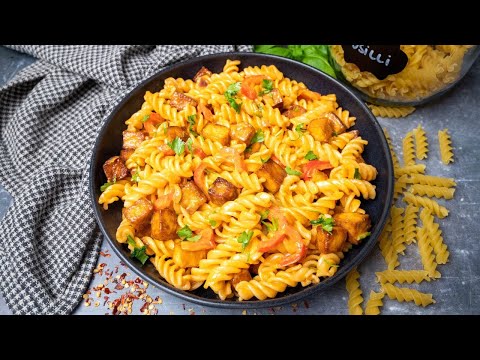 Creamy Pasta with Crispy Tofu