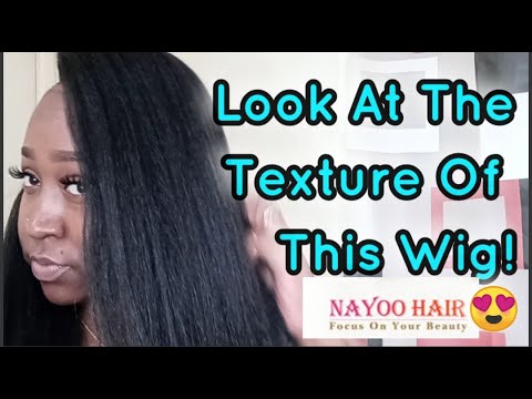 22 inch Kinky straight wig l Amazon Nayoo Store l Natural Hair Style l blow out look l