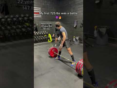 725 lbs deadlift at 147 lbs 5x body weight NABIL LAHLOU #powerlifting #strength #shorts #deadlift