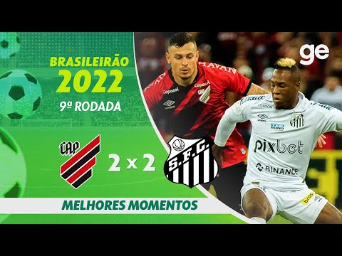 Gols e lances de Athletico Paranaense x Santos