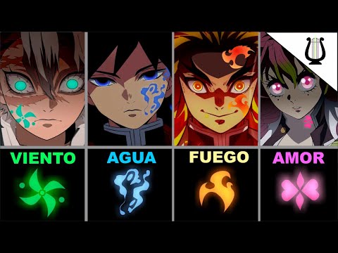 El PODER de las 9 Marcas ELEMENTALES de los Pilares - Kimetsu no Yaiba