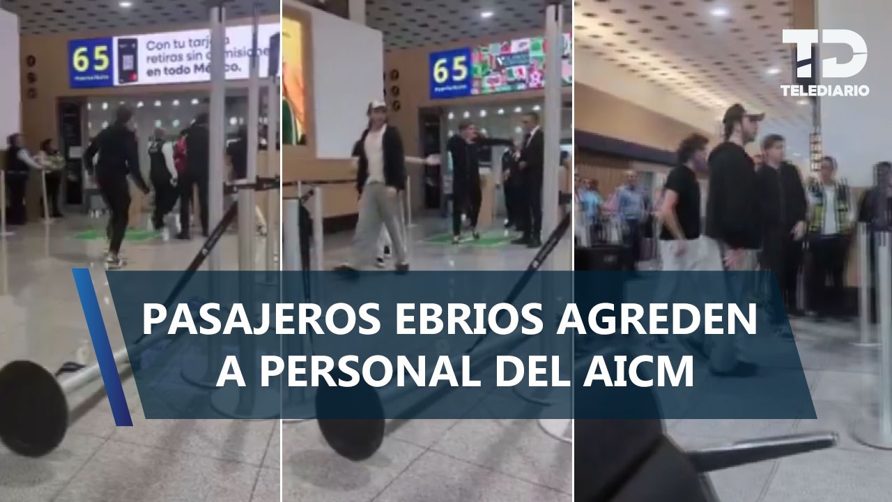 Pasajeros de Aeroméxico desatan riña en el AICM T2; presuntamente se encontraban ebrios
