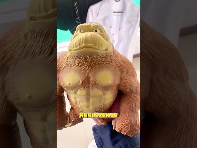 Vídeo relacionado con HuaMuDM Juguete antiestrés Gorilla Mono Squeeze Toy - Divertido Mono Marrón Látex