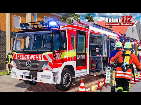 NOTRUF 112 #20: Gesamter LÖSCHZUG alarmiert: Brennt eine Wohnung? | Feuerwehr Simulation 2