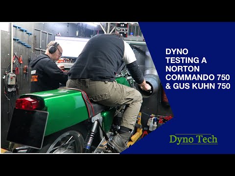 Dyno testing a Norton Commando 750 and Gus Kuhn