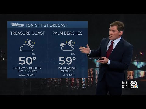 WPTV First Alert Weather Forecast for Evening of Monday, Dec. 29, 2025