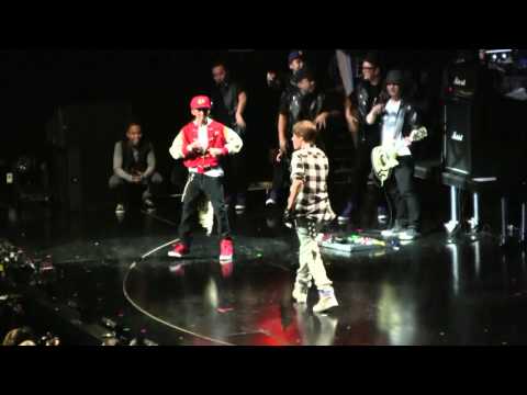 Justin Bieber and Jaden Smith show off their dance moves @ the NYC Jingle Ball on 12-10-2010