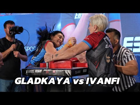 Irina Gladkaya vs Brigitta Ivanfi - East vs West15 Right Arm 70kg Match