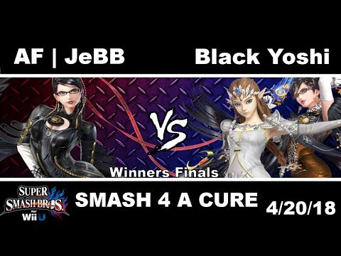 "Smash 4 A Cure" - AF | JeBB (Bayonetta) Vs. Black Yoshi (Zelda, Bayonetta) WF (4/20/18)