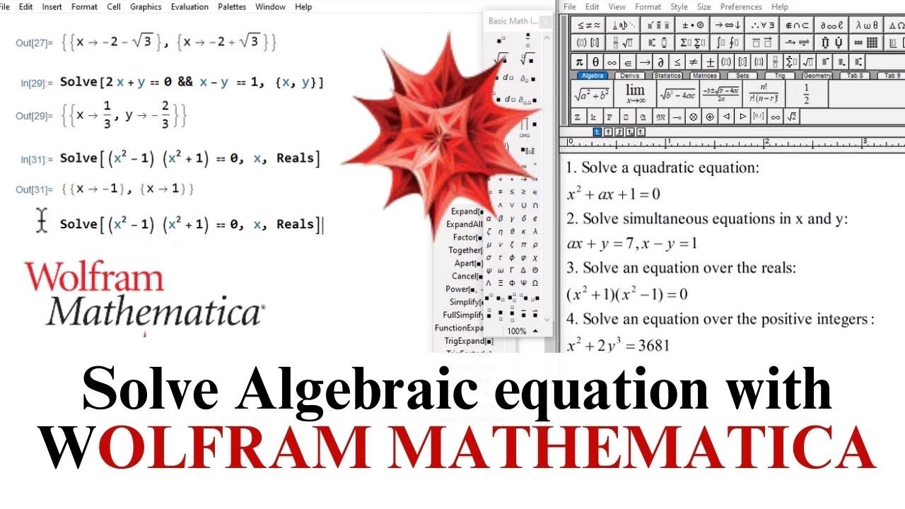 Solve Algebraic Equation Using Wolfram Mathematica  | Easy Step-by-Step | Polynomial eqs