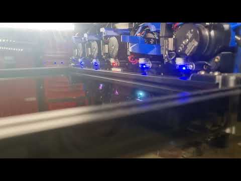 Voron 2.4 tool changer, print with 4 colours. 4x faster and 4 times less filament than X1C.