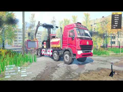 Spintires: Mudrunner | Long Tandem Truck Mud Wrestling Match Day4