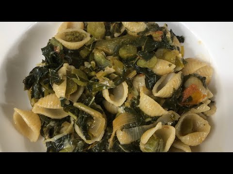 One pot Jamaican style Stir Fry Callaloo With pasta Recipe in 15 minutes !!