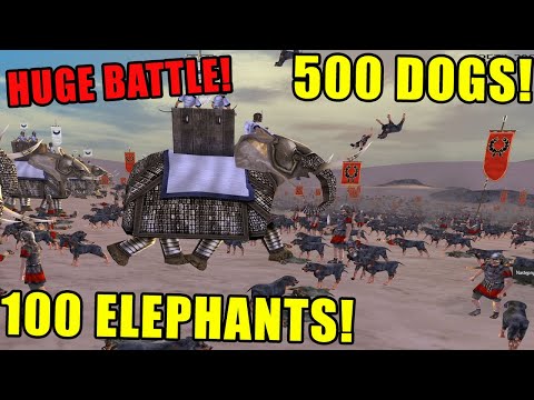 100 ELEPHANT vs 500 DOGS! Rome Total War *Huge Battle* - Custom Battle Simulator