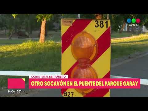 Otro socavón en el Puente del Parque Garay