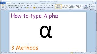 How to type alpha symbol in Microsoft Word