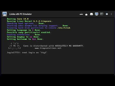 How to Run TinyCore Linux on Limbo PC Emulator x86