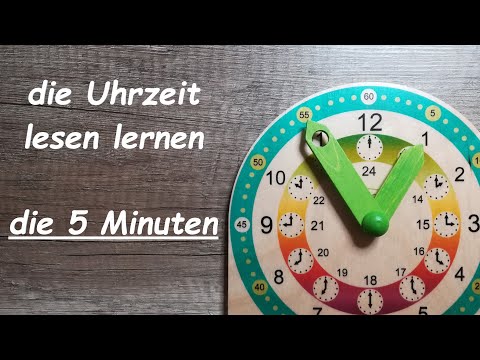 die Uhr lesen lernen, die 5 Minuten