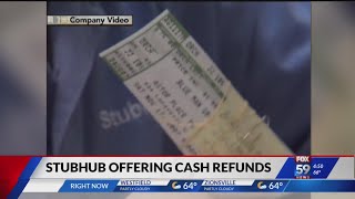 StubHub offering cash refunds