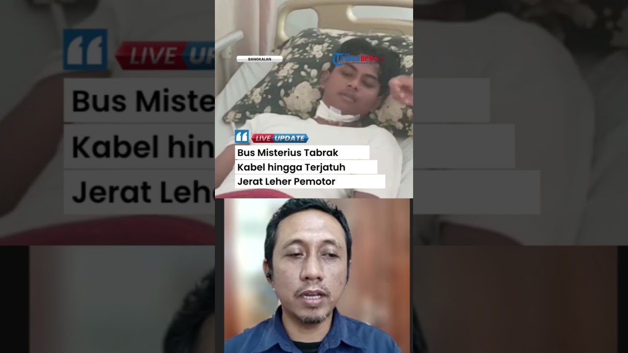 Bus Tabrak Kabel hingga Menjuntai, Jerat Leher Pemotor di Jalur Protokol Bangkalan Buat Korban Luka