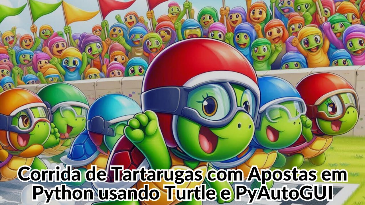 Corrida de Tartarugas com Apostas em Python usando Turtle e PyAutoGUI