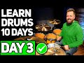 Drums Lesson 3 Learn 3 NEW SONGS TODAY Free 10 Day Starter Course