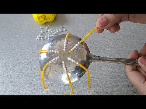 It's so Beautiful !! 2 Amazing Hand Embroidery flower design trick.Easy Hand Embroidery mirror work