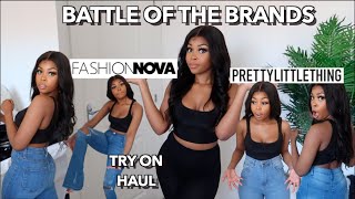 BATTLE OF THE BRANDS PLT VS FASHION NOVA JEANS TRY ON HAUL | LISAAHMAPSIE