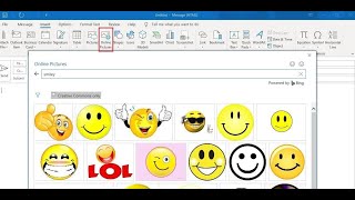 Insert Emoji / Emoticons in Outlook Message