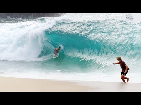Pro Skimboarders Compete in Perfect Shorebreak Waves.  Who Will be the World Champion in 2025?