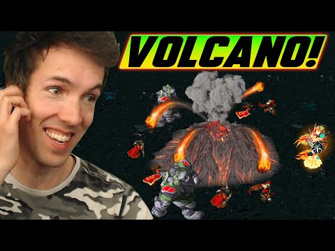 Grubby sets the DIRECT STRIKE battlefield ablaze with a VOLCANO!