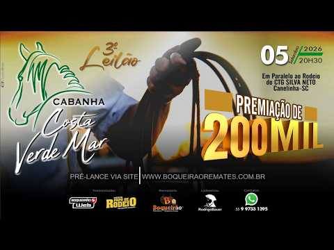 3º Leilão Cabanha Costa Verde Mar - CANELINHA / SC