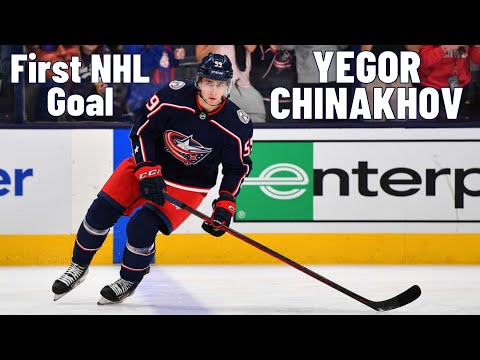 Yegor Chinakhov #59 (Columbus Blue Jackets) first NHL goal Nov 15, 2021