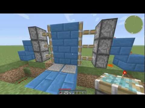 Minecraft - Simple Redstone Creations - 2x3 Piston Door