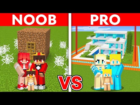 Noob Familie vs Pro Familie: SICHERSTES HAUS BAU CHALLENGE in Minecraft!