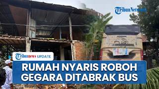 Penampakan Rumah 2 Tingkat yang Nyaris Roboh seusai Ditabrak Bus di Polman, Dinding Miring & Hancur