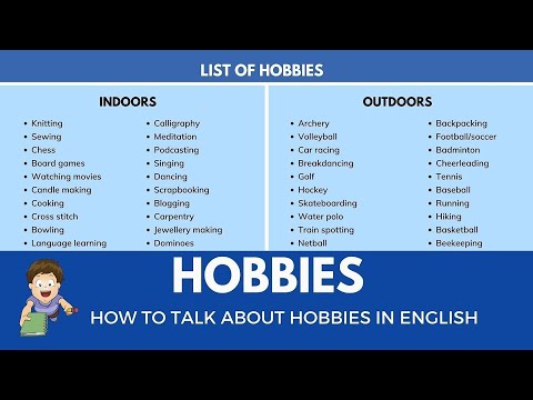 How to Talk about Hobbies in English | List of Hobbies (Outdoor & Indoor Hobbies)