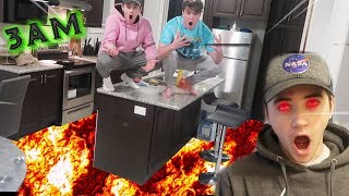 ( GONE WRONG ) PLAYING THE LAVA GAME AT 3AM!! ** GHOST ATTACKS**