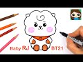 How to Draw BT21 BABY RJ | BTS Jin Persona