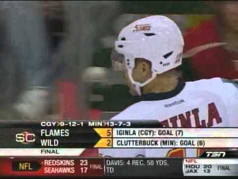 Cal Clutterbuck Sprays Jarome Iginla Some Water (November 27 2011)