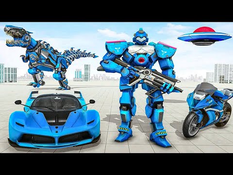 Police Dino Robot Car: Multi Car Robot Bike Transformation Game 2021 #2 - Android Gameplay