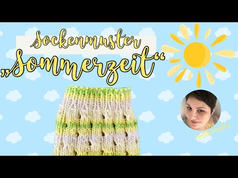 Sockenmuster -„Sommerzeit“ [Lochmuster - auch für Anfänger!] + Infos zur Verlosung