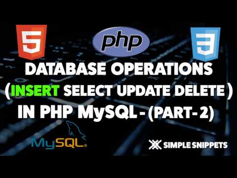 Designing Webpage Database in phpmyadmin Database operations in PHP MySQL