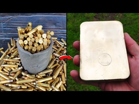 Bullet Shell Casing Melt Down - 3 ways of Casting - 3 Ingots Weapons in Treasure