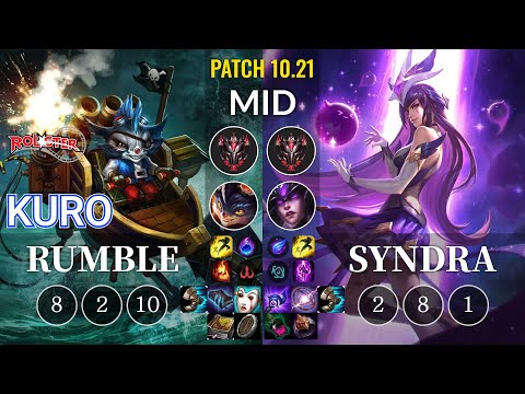 KT Kuro Rumble vs Syndra Mid - KR Patch 10.21