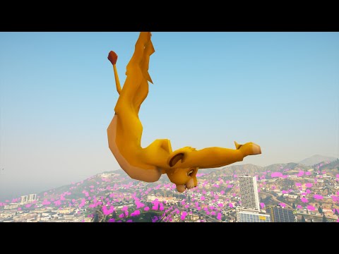 Simba Walks into a Tornado in GTA 5! Funny Moments, Epic Fails, and Wild Ragdolls in 4K! 🦁🌪️🎮
