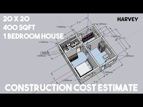 Construction Cost Estimate for 20ft x 20ft House in Jamaica